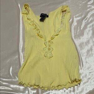 Forever 21 Lemon Camisole with Lace Detail